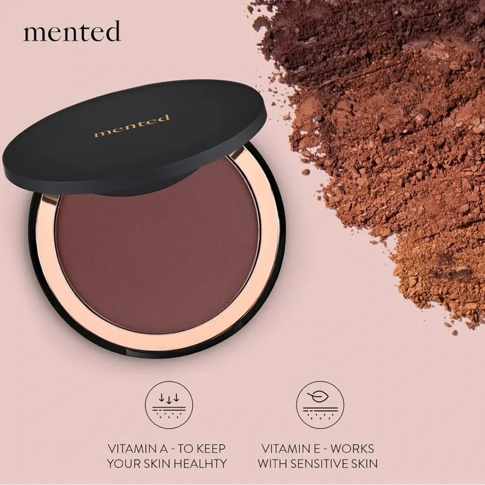 Mented Cosmetics Brown “Out of Office”Shade Bronzer Matte Pigmented Compact -NIB